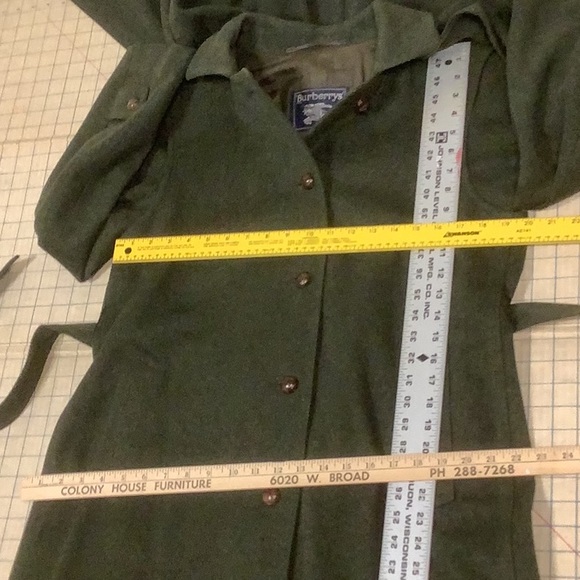 Burberry Vintage Loden Wool Alpaca Coat Austria Cape Back Belted Size 6/36 - Picture 16 of 17